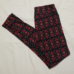 🆕 LulaRoe Leggings OS Bright Floral Pattern NWOT